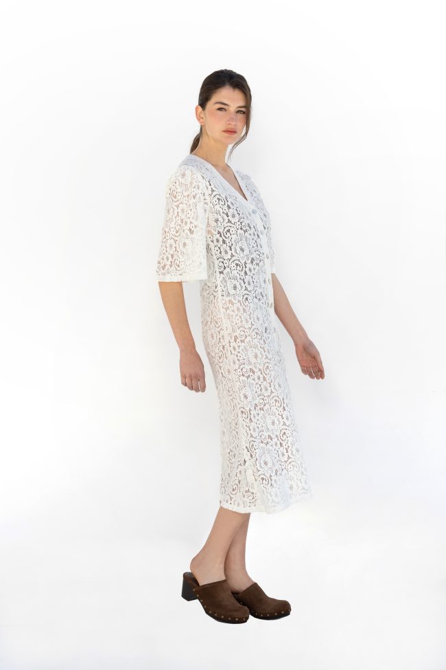 white lace viscose dress loose fit flicka athens blossom days